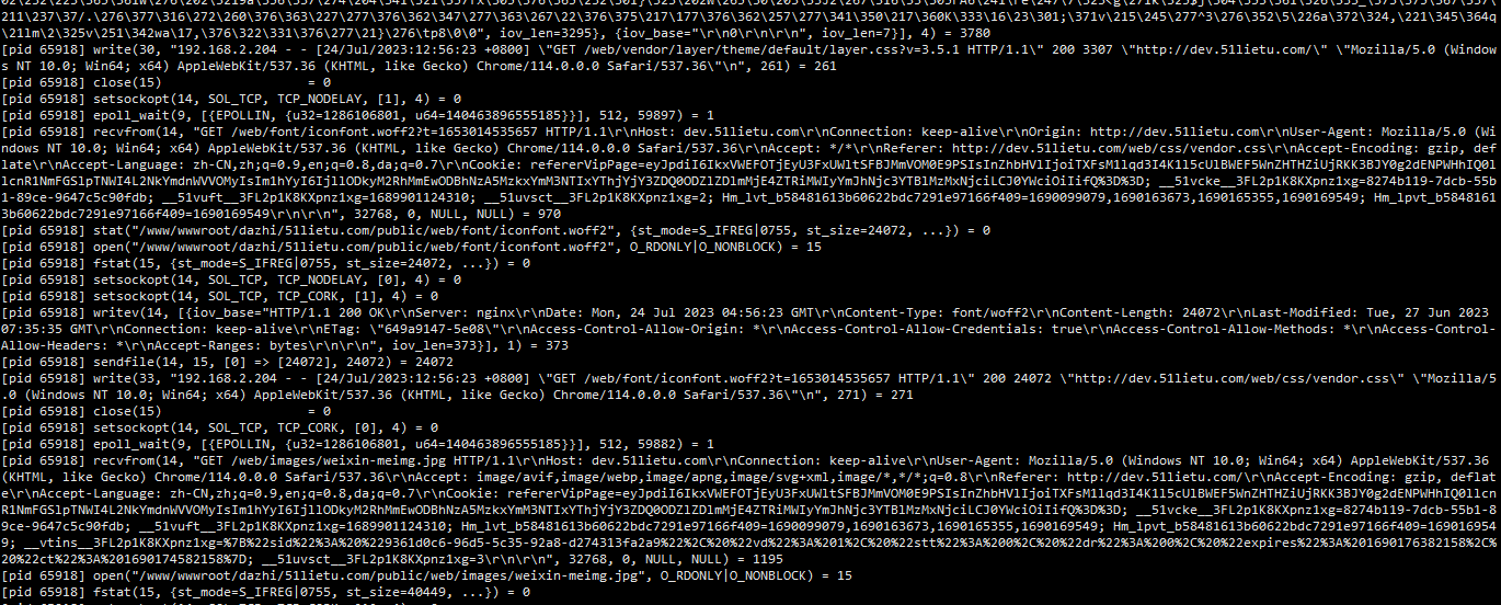 strace调试nginx截图